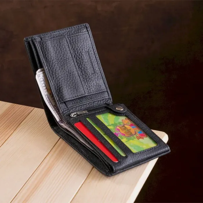 Чоловічий гаманець ST Leather 18327 (ST108) із натуральної шкіри Чорний