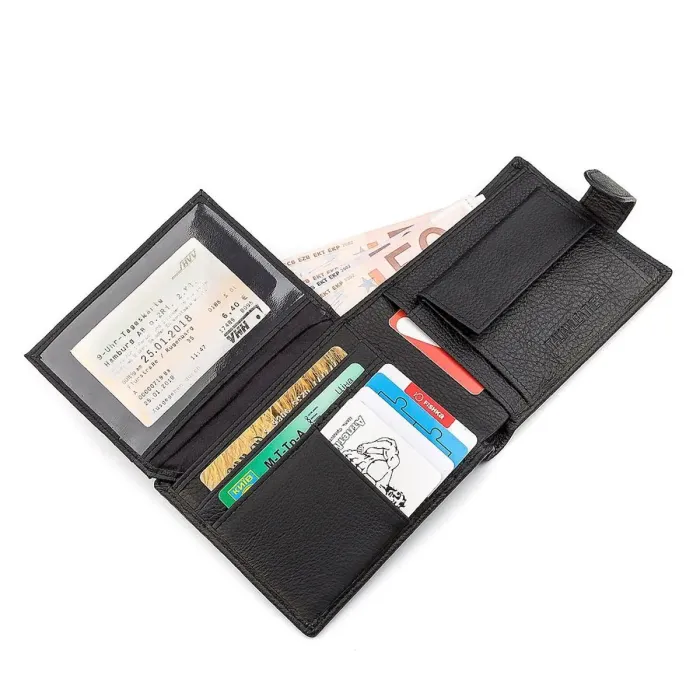 Чоловічий гаманець ST Leather 18328 (ST137) Чорна італійська шкіра