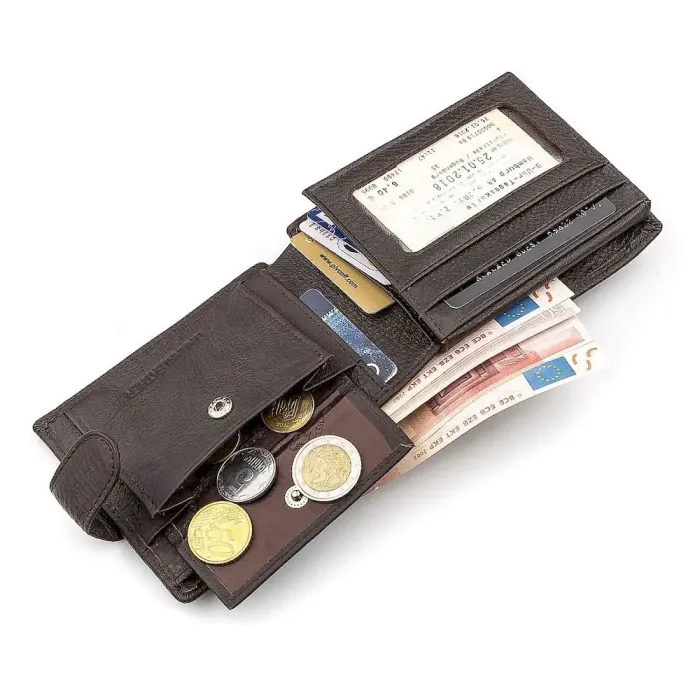 Чоловічий гаманець ST Leather 18330 (ST137) дуже місткий Коричневий
