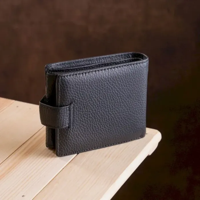 Чоловічий гаманець ST Leather 18334 (ST102) Чорна шкіра