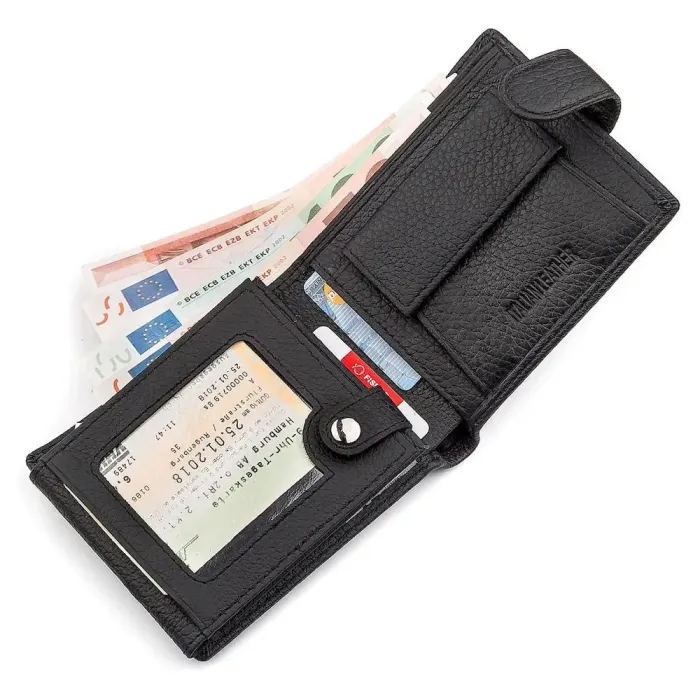 Чоловічий гаманець ST Leather 18334 (ST102) Чорна шкіра