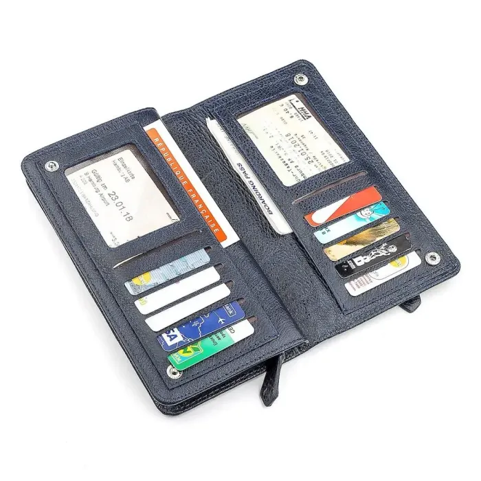 Чоловічий гаманець ST Leather 18443 (ST291) багатофункціональний Синій