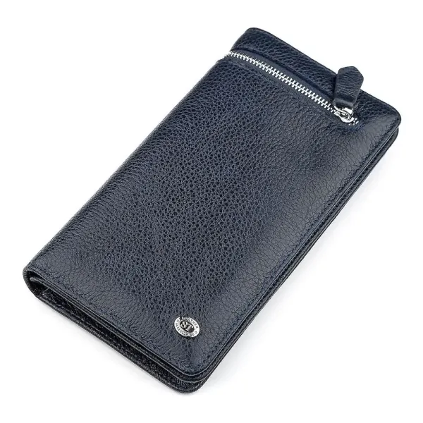 Чоловічий гаманець ST Leather 18443 (ST291) багатофункціональний Синій
