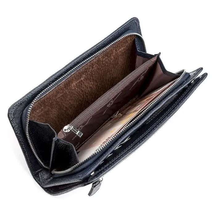 Чоловічий гаманець ST Leather 18443 (ST291) багатофункціональний Синій
