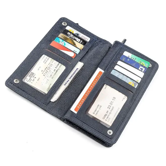 Чоловічий гаманець ST Leather 18443 (ST291) багатофункціональний Синій