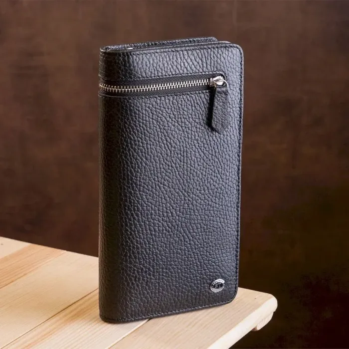 Чоловічий гаманець ST Leather 18444 (ST291) Чорна шкіра