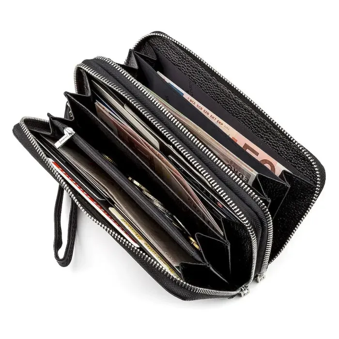 Чоловічий гаманець ST Leather 18451 (ST127) Чорна шкіра