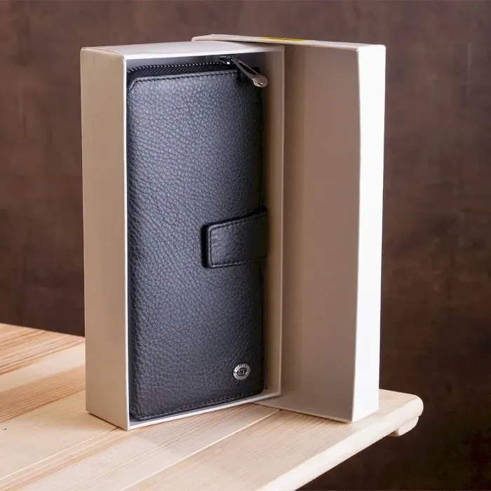 Чоловічий гаманець ST Leather 18453 (ST128) стильний Чорний