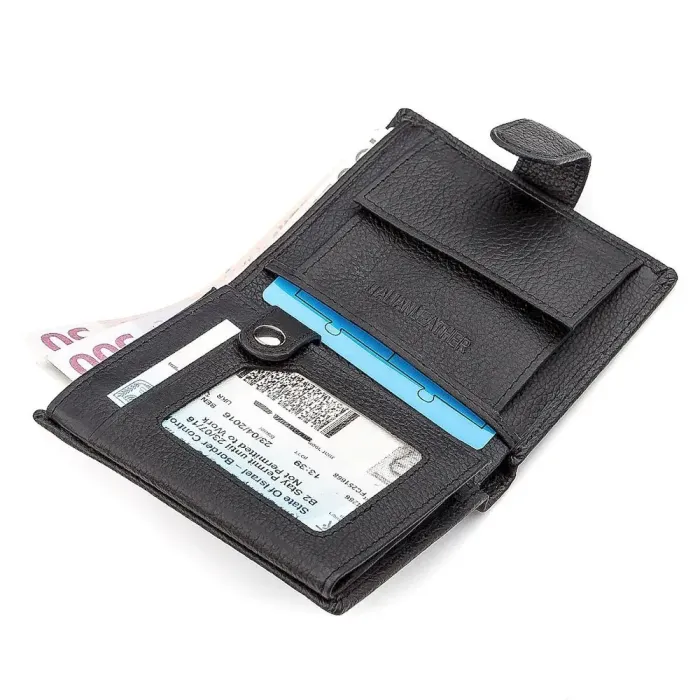 Чоловічий гаманець ST Leather 18496 (ST132) Чорна шкіра