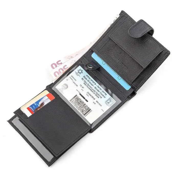 Чоловічий гаманець ST Leather 18496 (ST132) Чорна шкіра