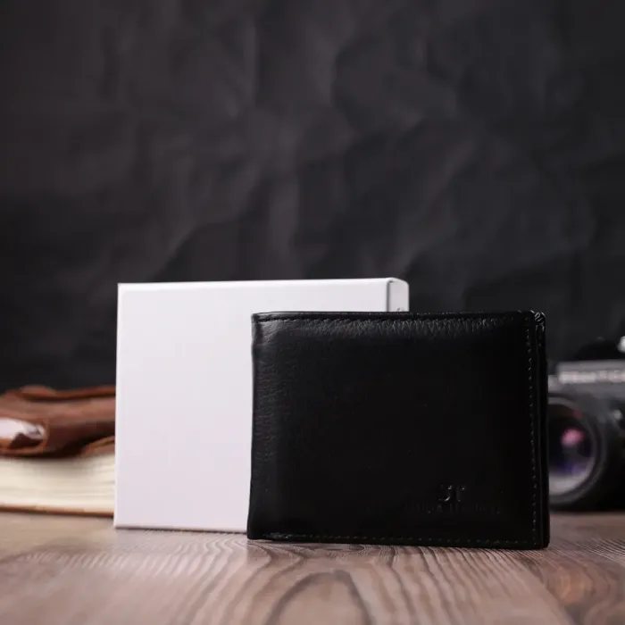 Чоловічий гаманець з натуральної шкіри ST Leather 22460 Чорний