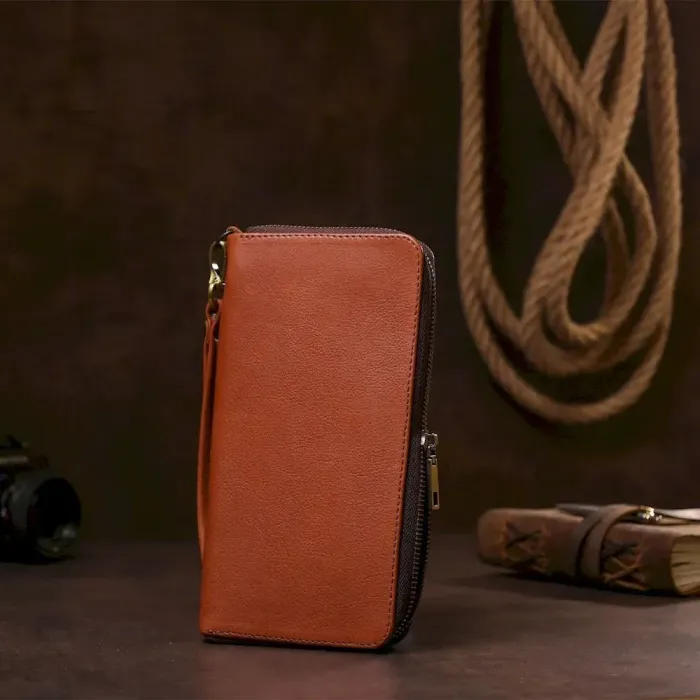 Чоловічий шкіряний клатч SHVIGEL 19122 Коричневий