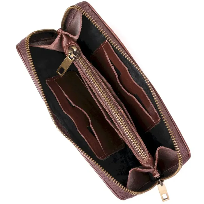 Чоловічий шкіряний клатч SHVIGEL 19124 Коричневий