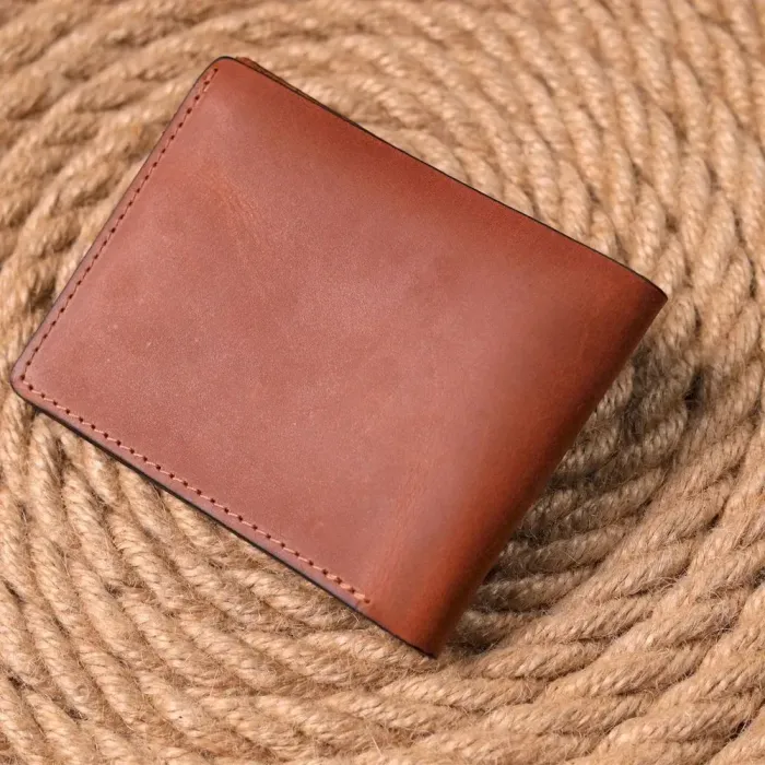 Чоловічий шкіряний гаманець у дві додавання Серце GRANDE PELLE 16736 Світло-коричневий