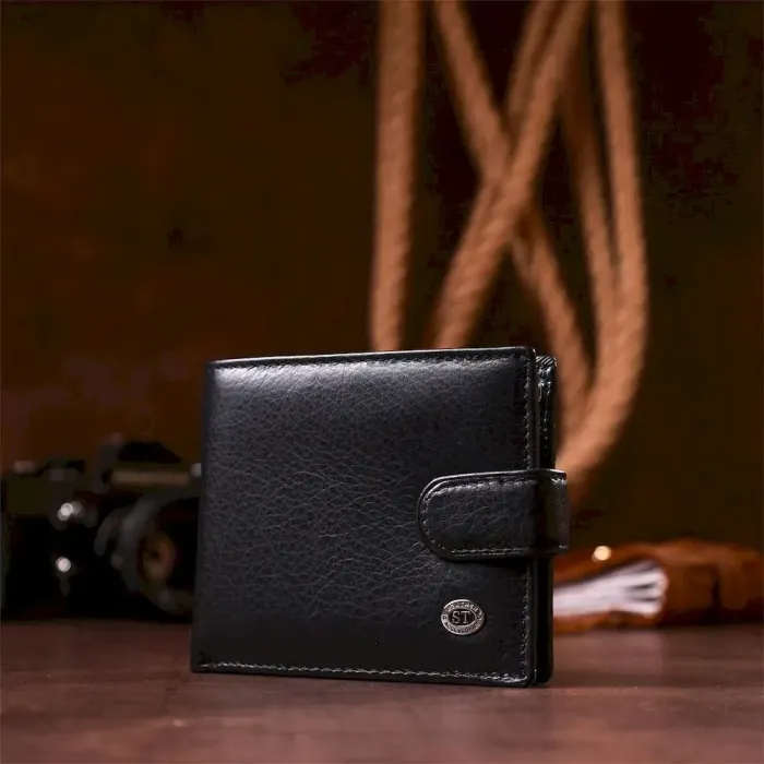 Чоловічий шкіряний купюрник ST Leather 18308 (ST104) Чорний