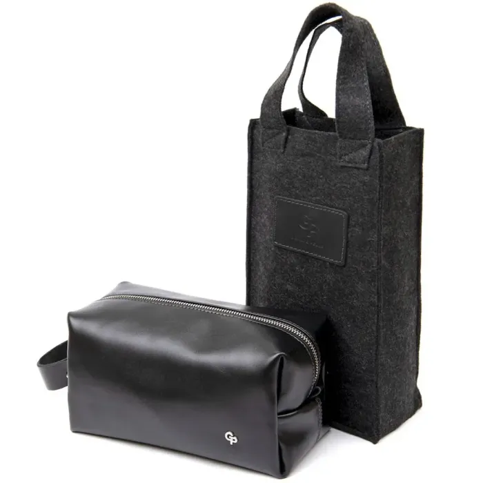 Чоловічий шкіряний несесер GRANDE PELLE 11417 Чорний