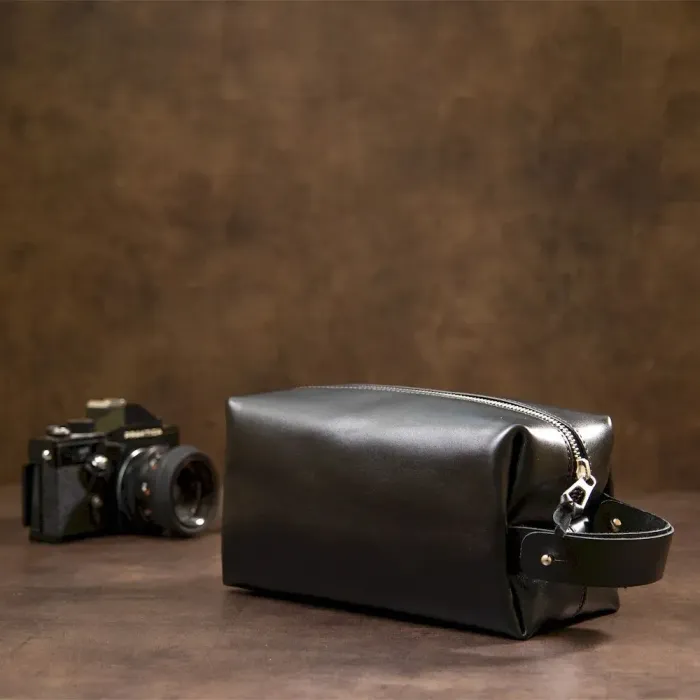 Чоловічий шкіряний несесер GRANDE PELLE 11417 Чорний