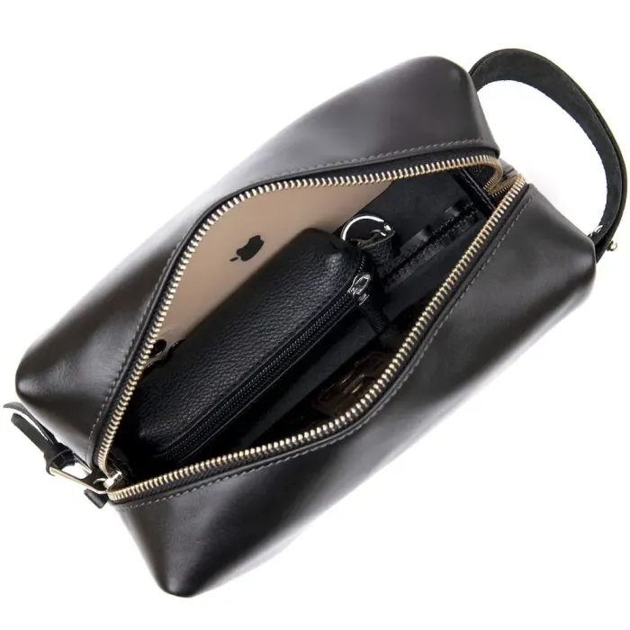 Чоловічий шкіряний несесер GRANDE PELLE 11417 Чорний