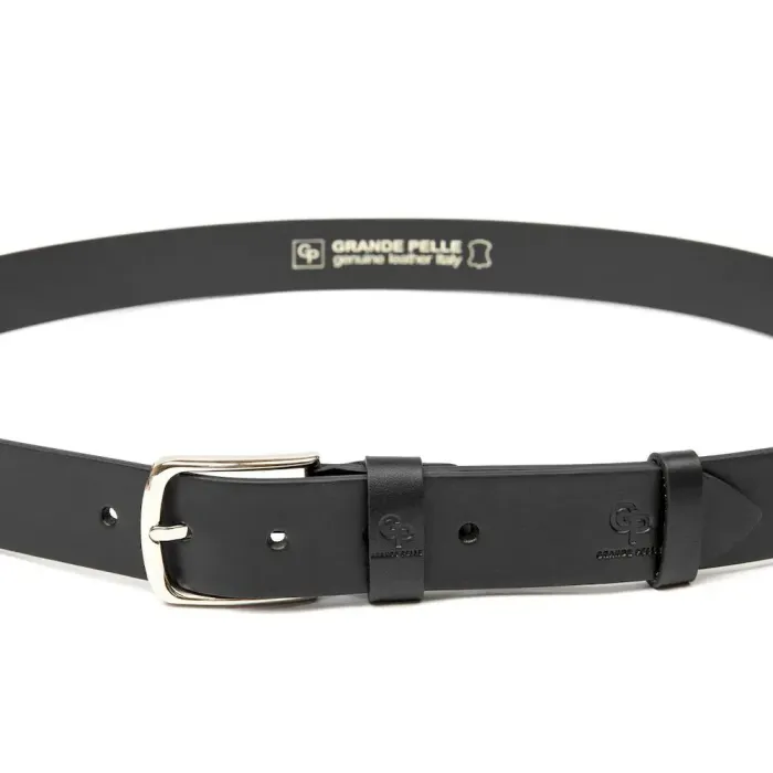 Чоловічий шкіряний ремінь GRANDE PELLE 11453 Чорний