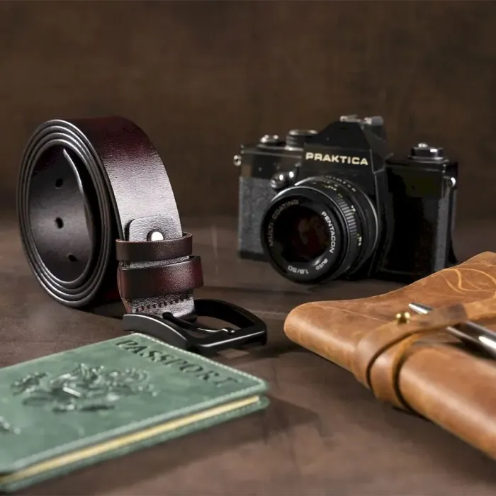 Чоловічий шкіряний ремінь Vintage 20221 Коричневий