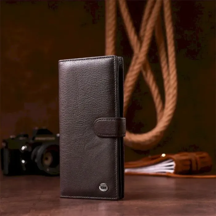 Чоловічий купюрник ST Leather 18366 (ST147) із натуральної шкіри Коричневий