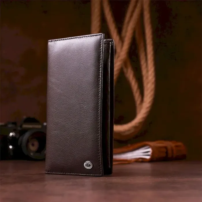 Чоловічий купюрник ST Leather 18368 (ST148) функціональний Коричневий