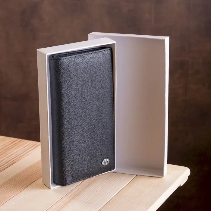 Чоловічий купюрник ST Leather 18369 (ST148) Чорний