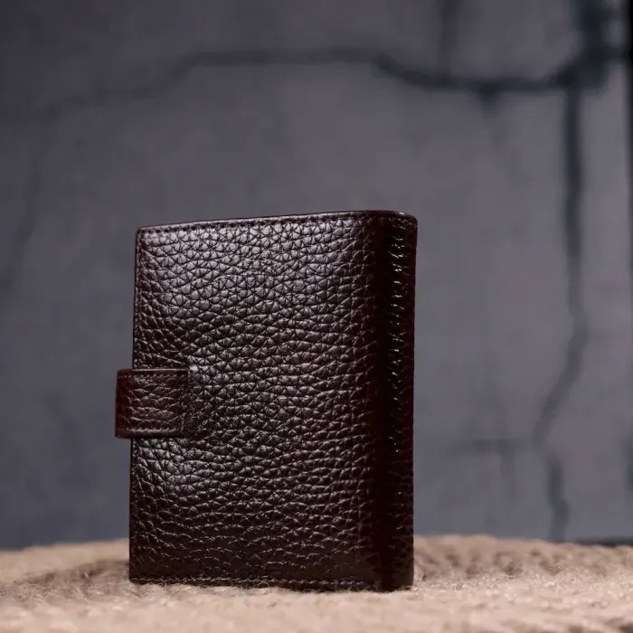 Чоловічий шкіряний невеликий гаманець KARYA 21389 Коричневий