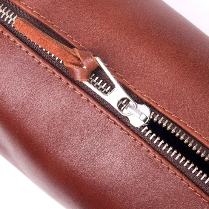 Мужской несессер большого размера из гладкой кожи на молнии Украина GRANDE PELLE 16769 Светло-коричневый