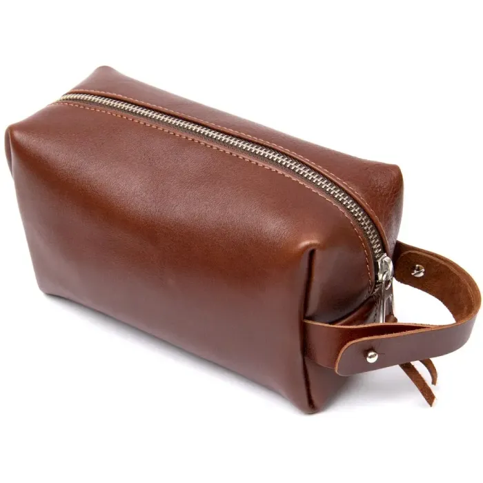 Чоловічий несесер із натуральної шкіри GRANDE PELLE 11416 Коричневий