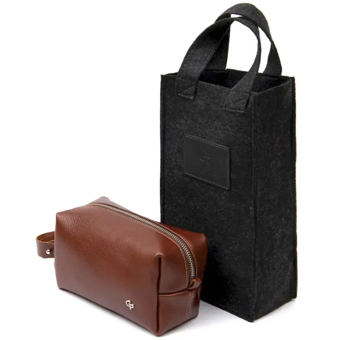 Чоловічий несесер із натуральної шкіри GRANDE PELLE 11416 Коричневий