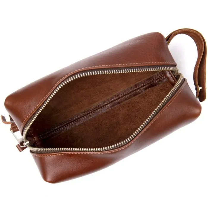 Чоловічий несесер із натуральної шкіри GRANDE PELLE 11416 Коричневий