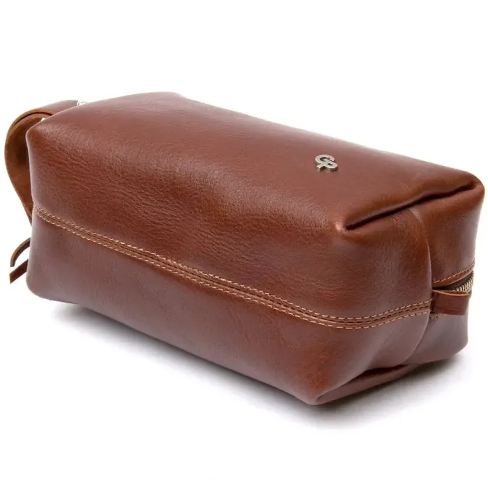 Чоловічий несесер із натуральної шкіри GRANDE PELLE 11416 Коричневий