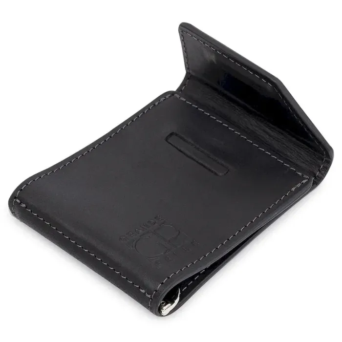 Мужской практичный зажим для денег GRANDE PELLE 11404 Черный