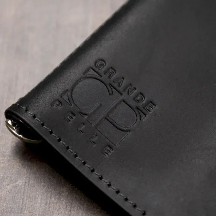 Мужской практичный зажим для денег GRANDE PELLE 11404 Черный