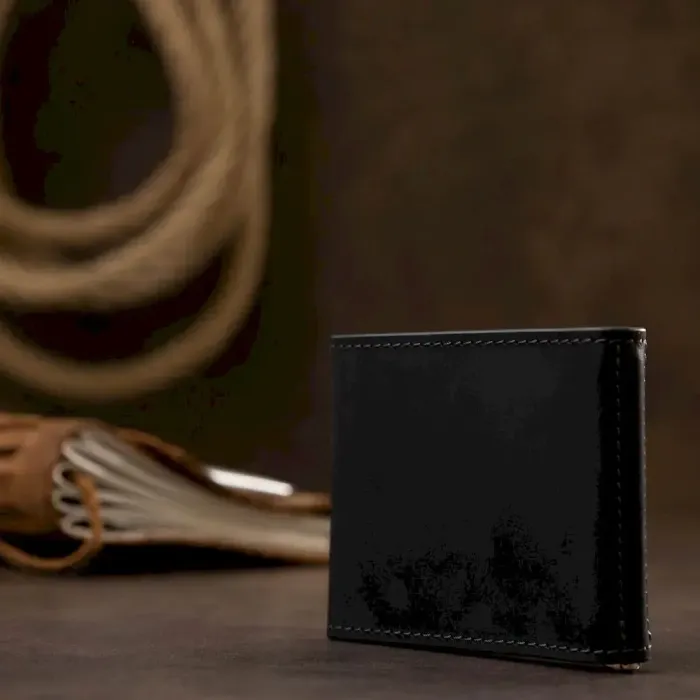 Мужской практичный зажим для денег GRANDE PELLE 11404 Черный