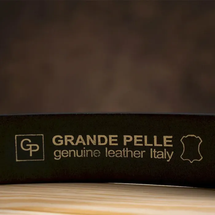 Чоловічий ремень GRANDE PELLE 11031 джинсовий Чорний