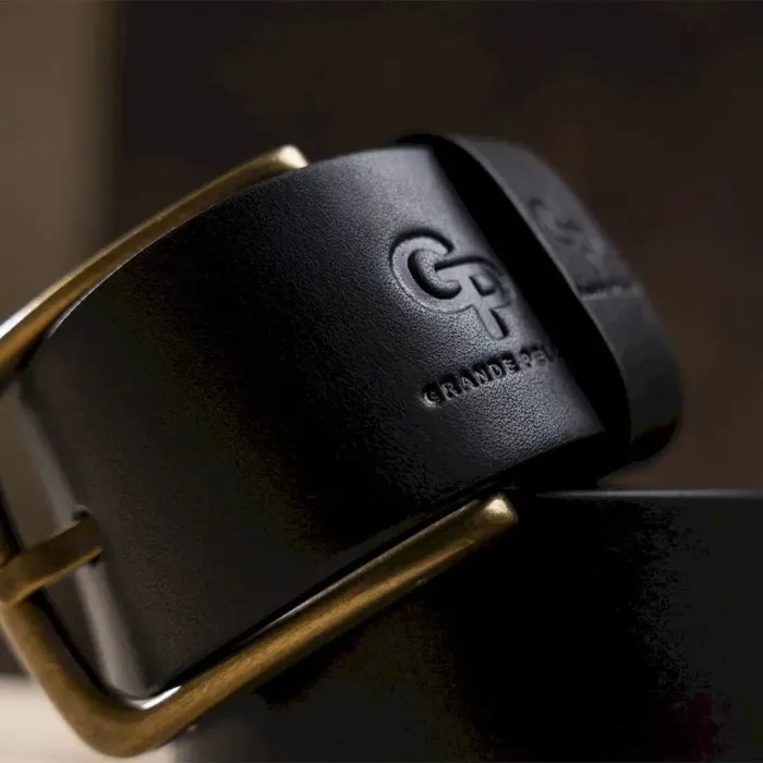 Чоловічий ремень GRANDE PELLE 11031 джинсовий Чорний