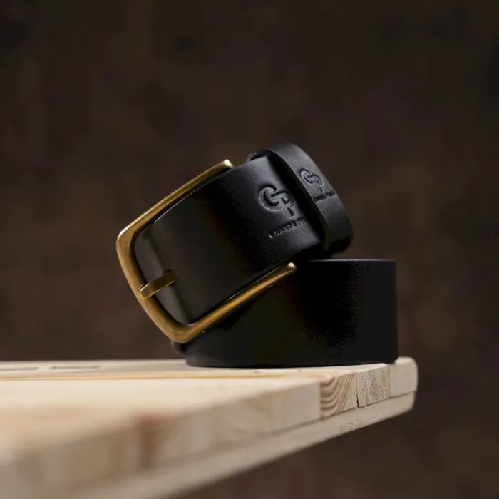 Чоловічий ремень GRANDE PELLE 11031 джинсовий Чорний