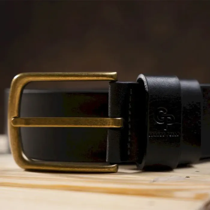 Чоловічий ремень GRANDE PELLE 11031 джинсовий Чорний