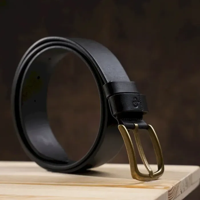 Чоловічий ремень GRANDE PELLE 11031 джинсовий Чорний