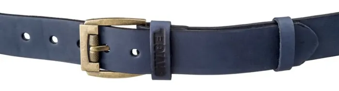 Мужской ремень SHVIGEL 11258 кожаный Синий