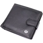 Чоловічий трендовий гаманець із натуральної шкіри ST Leather 22553 Чорний