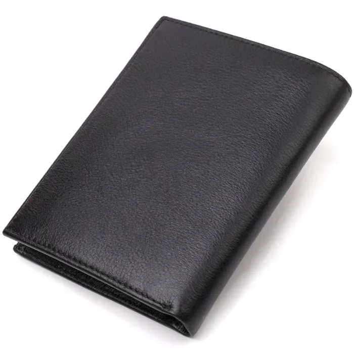 Чоловічий гаманець вертикального формату з натуральної шкіри CANPELLINI 21753 Чорний