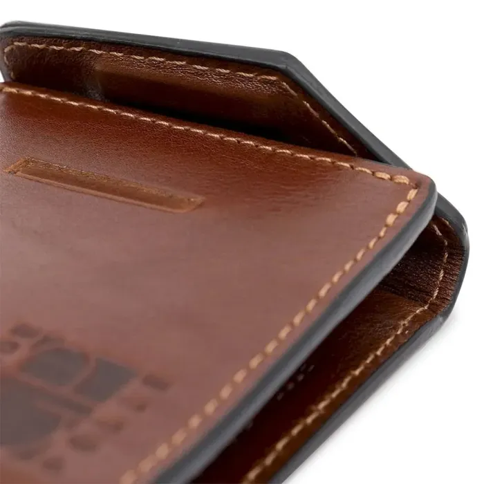 Чоловічий затиск для грошей GRANDE PELLE 11522 Коричневий