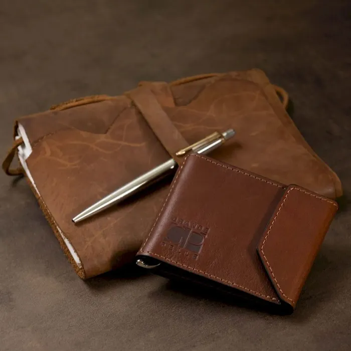 Чоловічий затиск для грошей GRANDE PELLE 11522 Коричневий