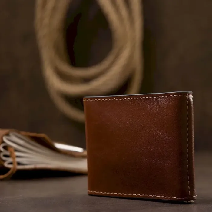 Чоловічий затиск для грошей GRANDE PELLE 11522 Коричневий