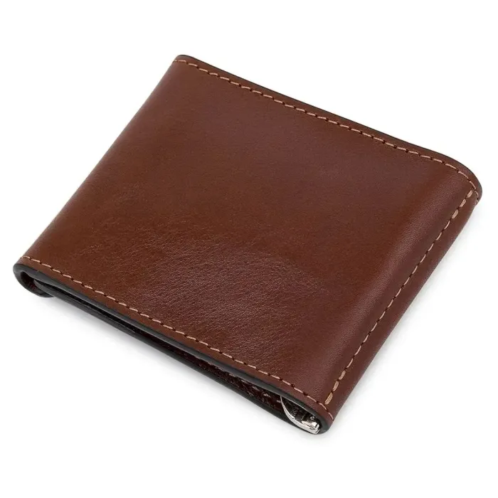 Чоловічий затиск для грошей GRANDE PELLE 11522 Коричневий