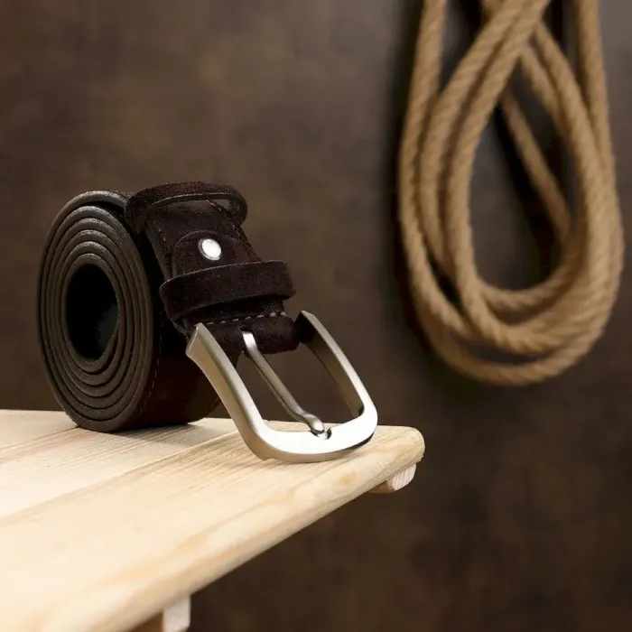 Мужской замшевый ремень Vintage 20728 Коричневый