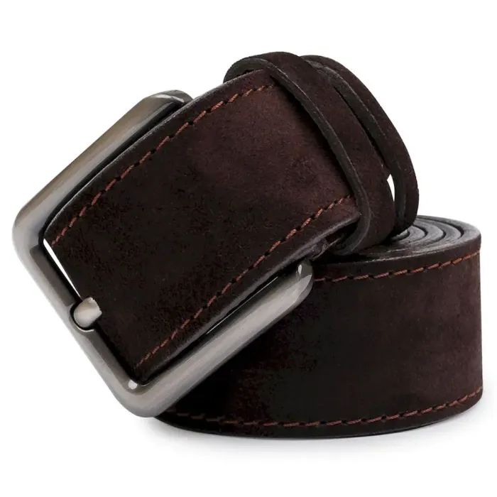 Мужской замшевый ремень Vintage 20739 Коричневый